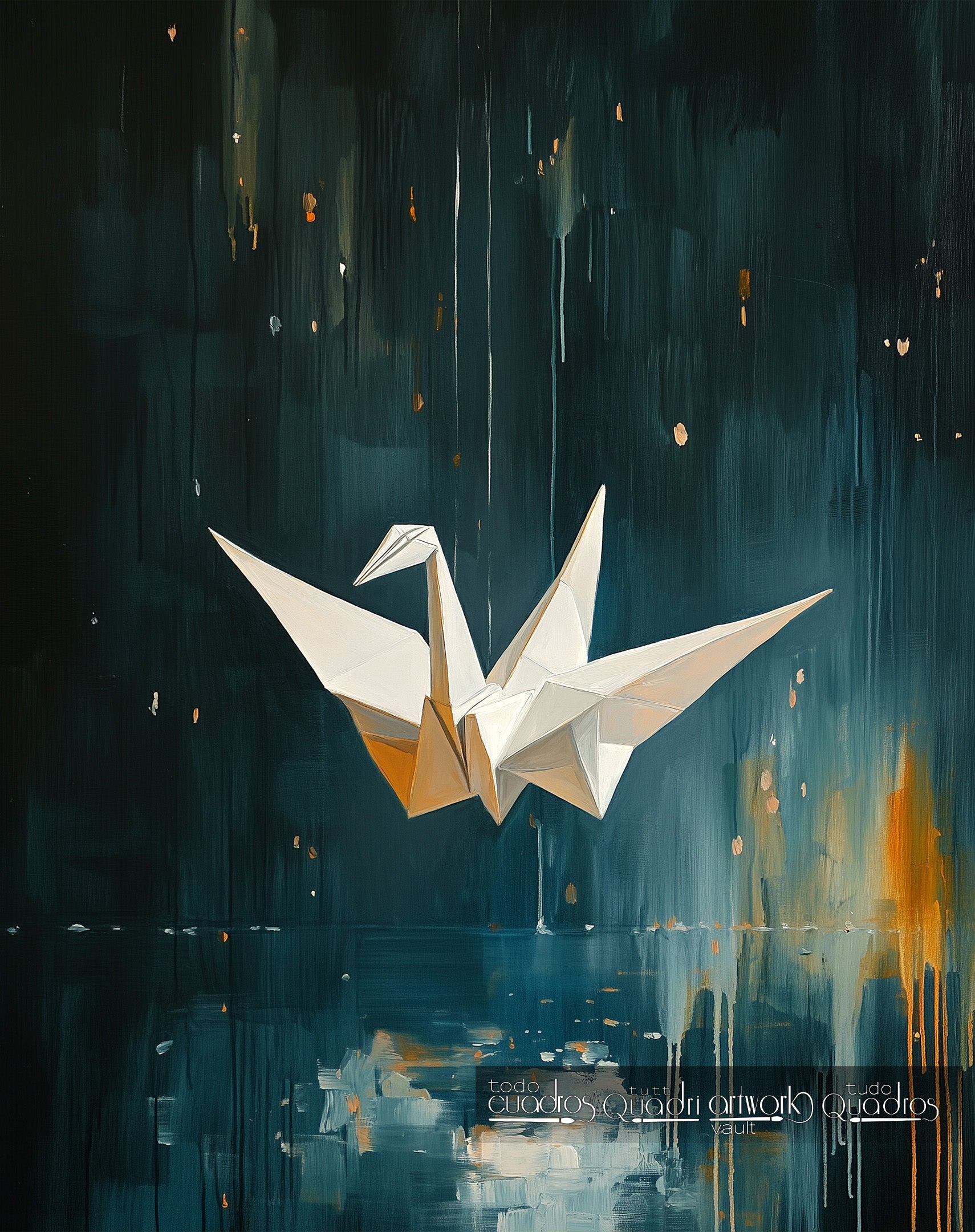 Crane on Blue