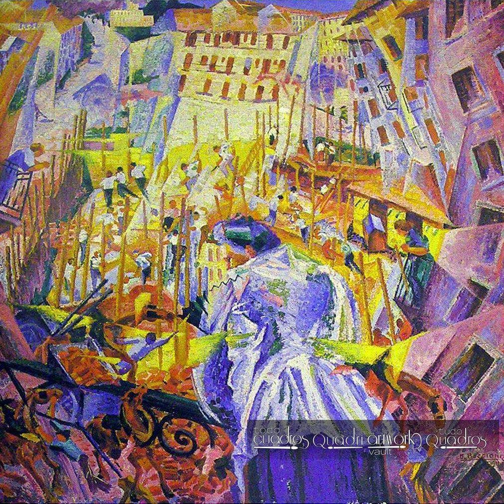 La Strada enters the House, Boccioni