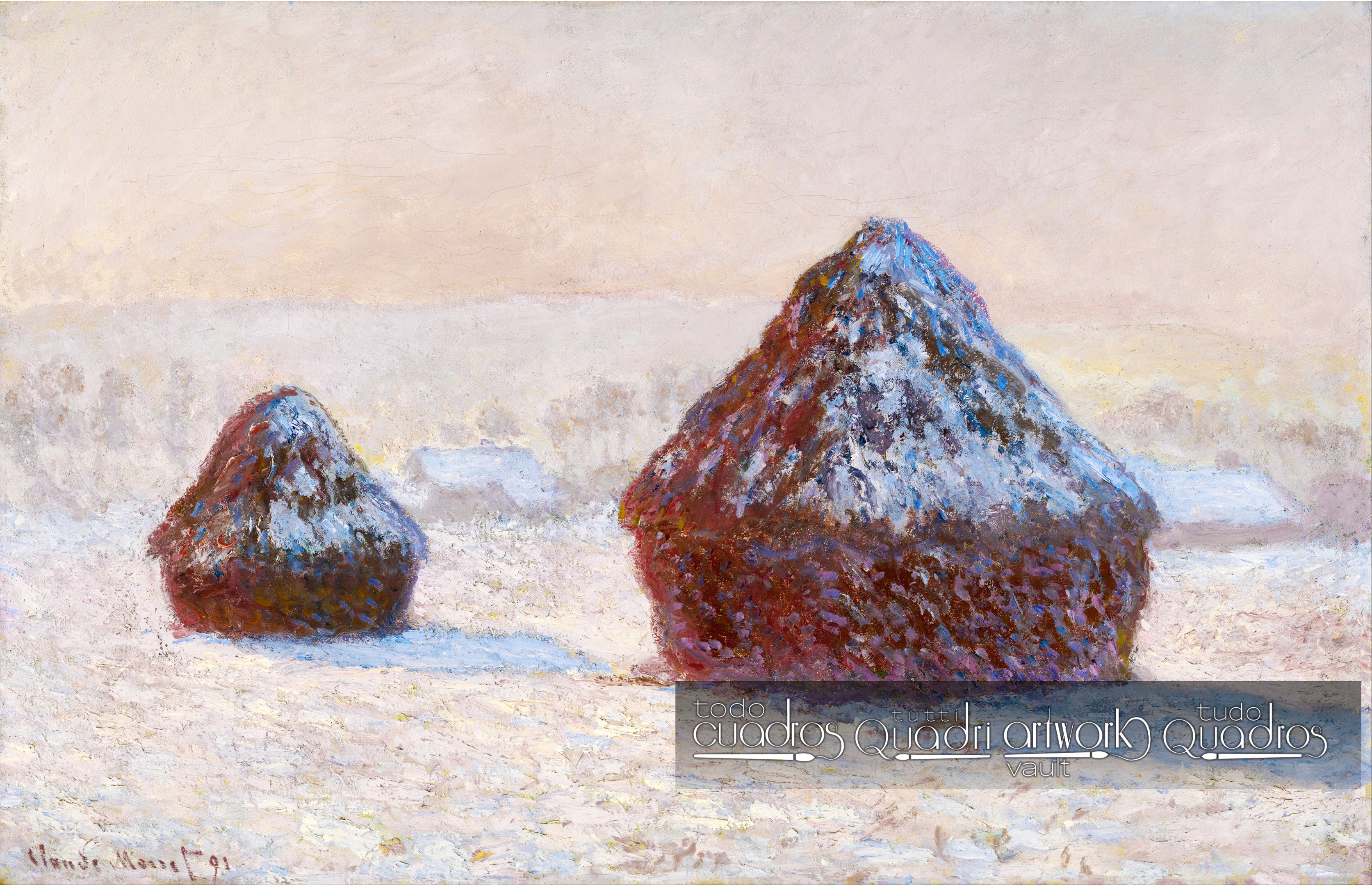 Wheatstacks, Snow Effect, Morning, Monet