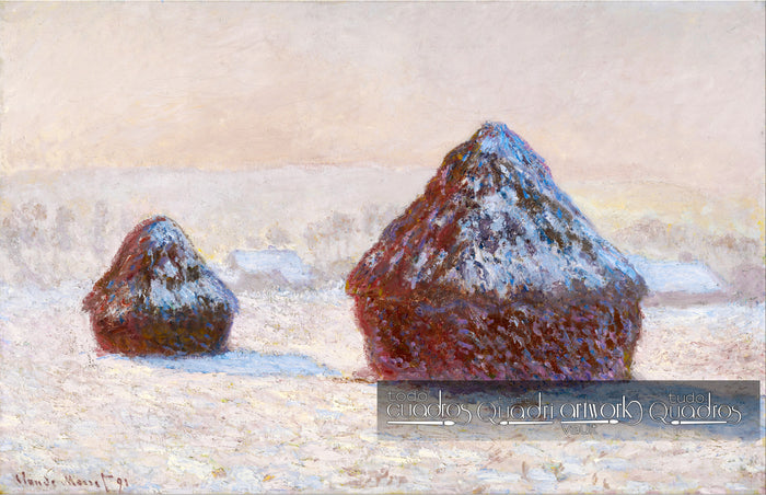 Wheatstacks, Snow Effect, Morning, Monet
