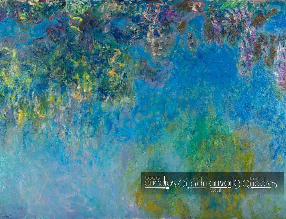 Wisteria Painting by Claude Monet, abstract composition of citrus colors