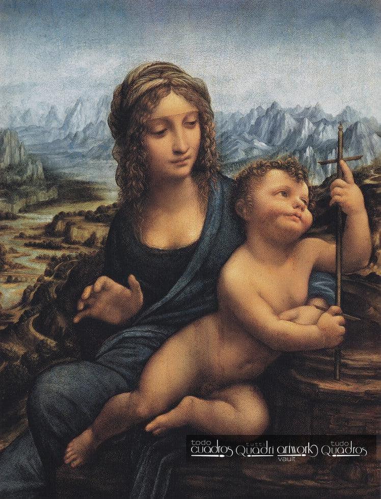Madonna of the Yarnwinder by da Vinci, religious, Italian painting.
