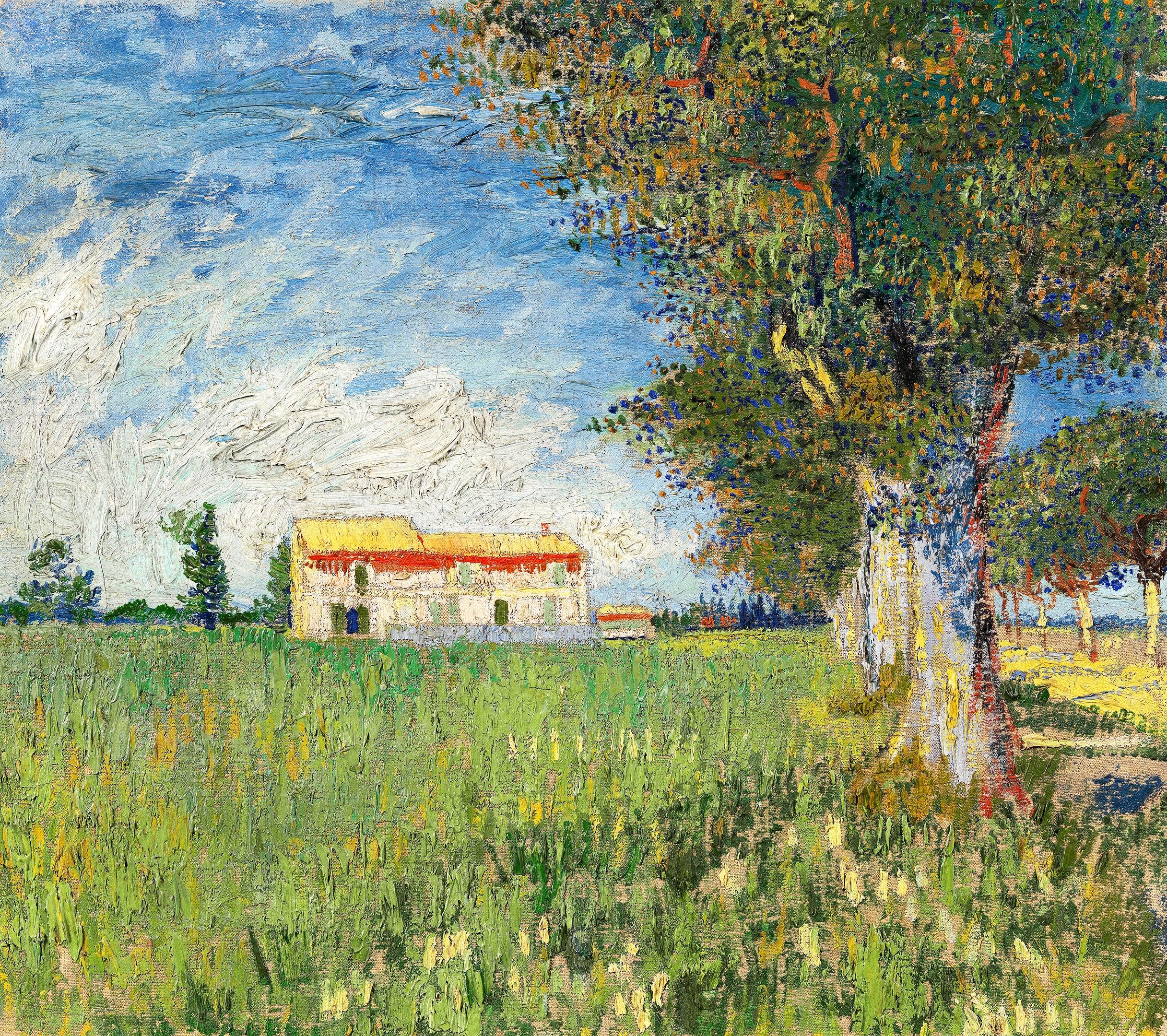 Farmhouse in a Wheatfield, Van Gogh
