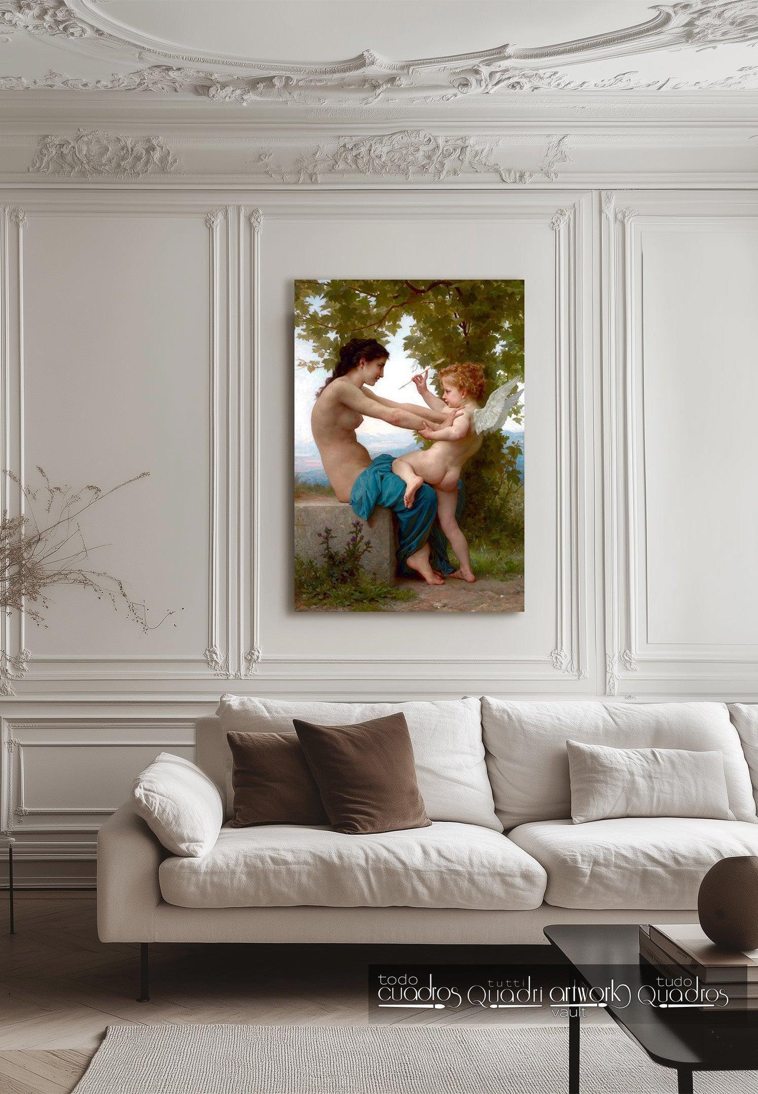 A Young Girl Defending Herself Against Eros, Bouguereau