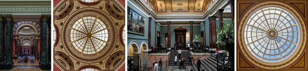 Museum interior, hall and domes.