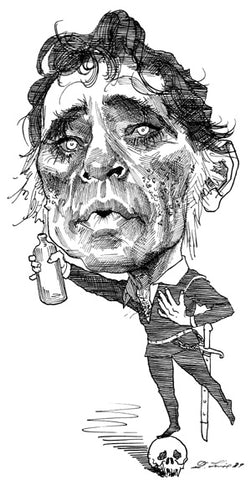 Hollywood actor in caricature.
