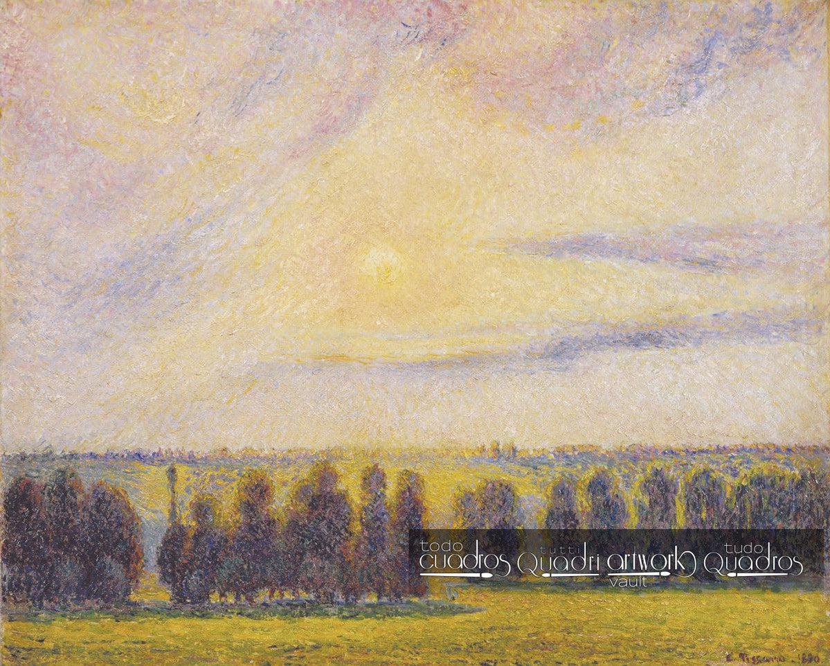 Sunset at Eragny, Pissarro
